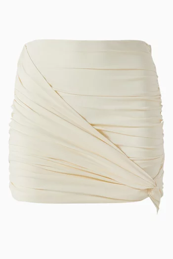 Draped Swim Mini Skirt