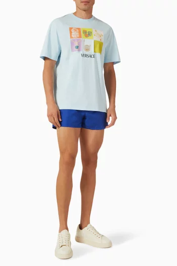 شورت سباحة بشريط بنقشة غريكا