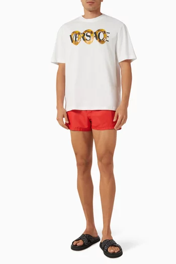 شورت سباحة بشريط بنقشة غريكا نايلون