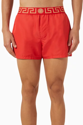 شورت سباحة بشريط بنقشة غريكا نايلون