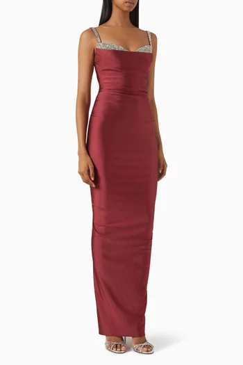 Crystal-embellished Gown in Mikado
