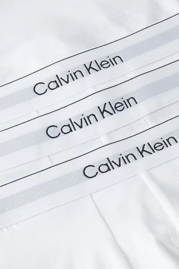 طقم بوكسر قطن مطاطي بشعار الماركة، 3 قطع