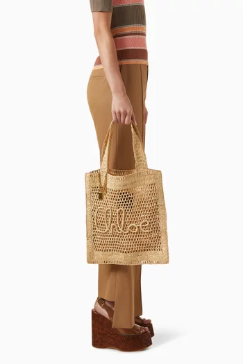 Summer Banana Tote Bag in Raffia