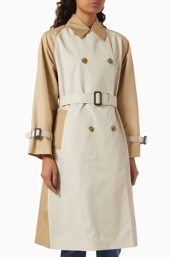 Canasta Reversible Trench Coat in Cotton-gabardine