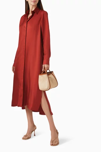 Crusca Shirt Dress in Silk Twill
