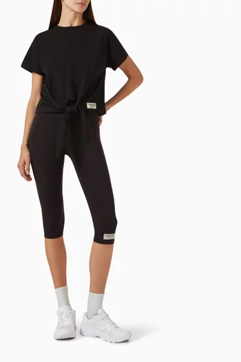 Knot Front T-shirt in Cotton Jersey
