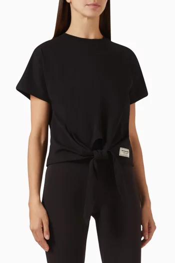 Knot Front T-shirt in Cotton Jersey