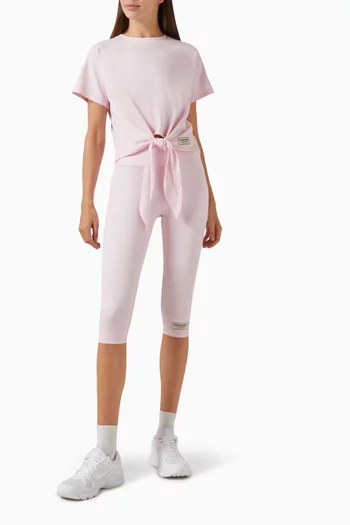 Knot Front T-shirt in Cotton Jersey