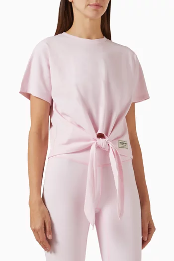 Knot Front T-shirt in Cotton Jersey