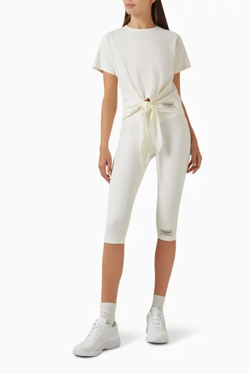 Knot Front T-shirt in Cotton Jersey