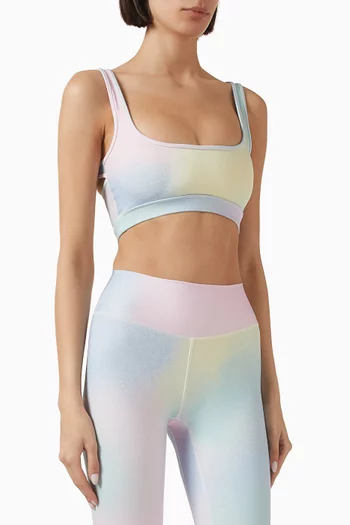 Candyfloss-print Crossback Sports Bra