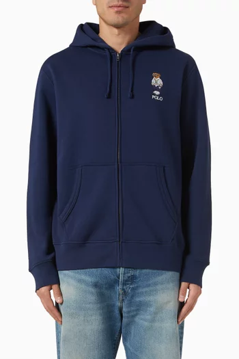Polo Bear Zip Hoodie in Fleece