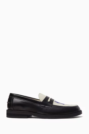 Wilde Tiger Penny Loafers in Leather