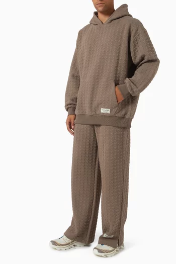 Oversized Jacquard Lounge Hoodie in Organic Cotton-blend