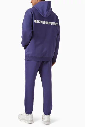 Back-print Oversized Hoodie in Organic Cotton-blend