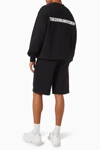 Back-print Oversized Sweatshirt in Organic Cotton-blend