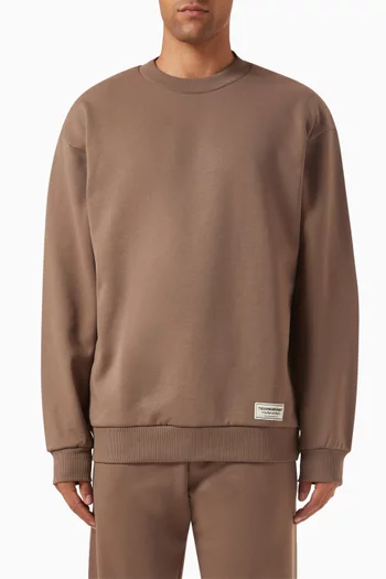 Back-print Oversized Sweatshirt in Organic Cotton-blend