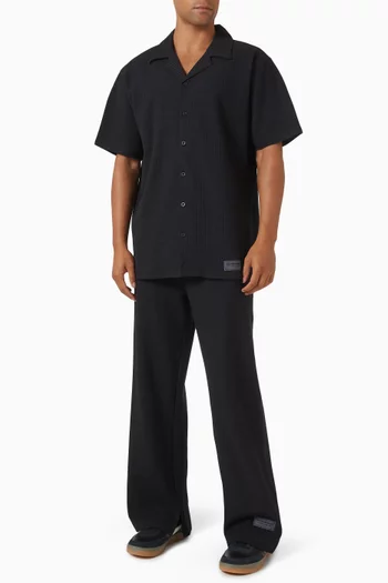 Wide-leg Pants in Seersucker Jersey