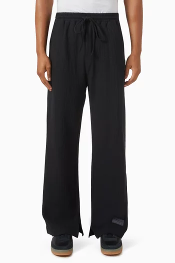 Wide-leg Pants in Seersucker Jersey