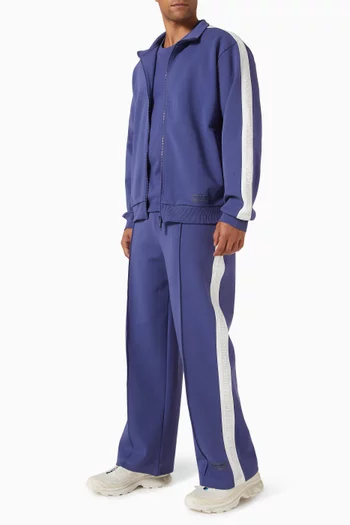 Striped Wide-leg Pants in Organic Cotton Blend