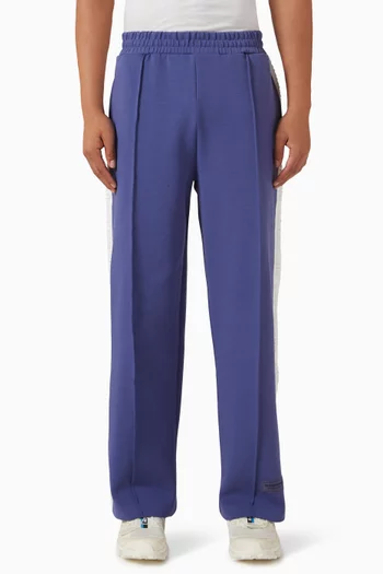 Striped Wide-leg Pants in Organic Cotton Blend