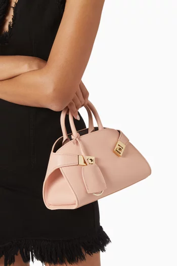 Small Hug Top Handle Bag in leather