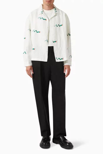 Acrylic Caterpillar Shirt in Cotton-linen