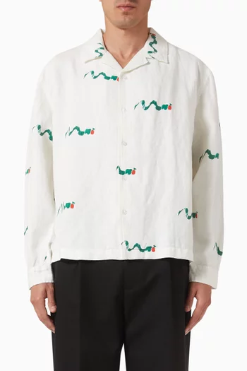 Acrylic Caterpillar Shirt in Cotton-linen