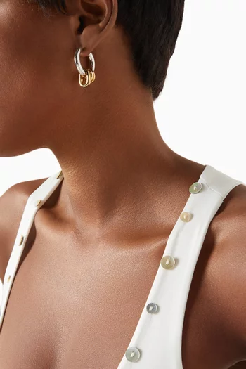 Genna Earrings in 14kt Gold & Rhodium-plated Brass