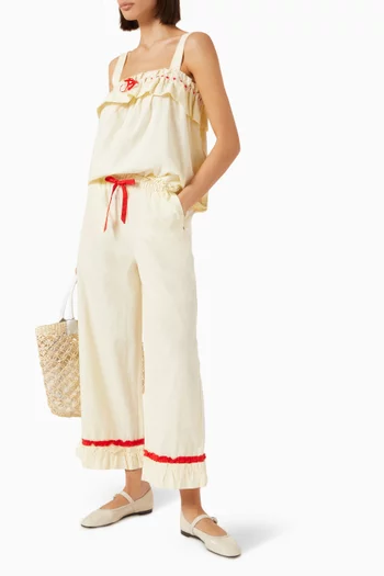 Tula Frilled Hem Pants in Organic-cotton