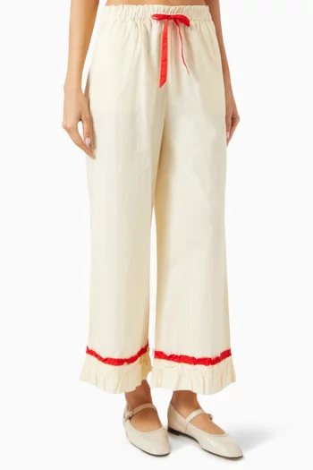 Tula Frilled Hem Pants in Organic-cotton