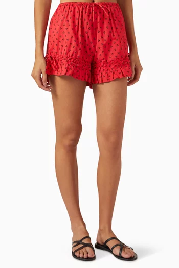Mafalda Frilled Tie Boxer Shorts in Organic-cotton