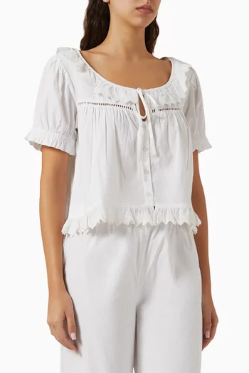 Harling Broderie Blouse in Cotton
