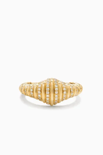 Nano Berlingot Diamond Ring in 9kt Yellow Gold