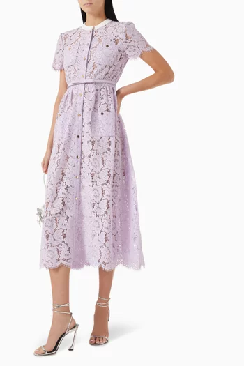 Button-up Midi Dress in Lace
