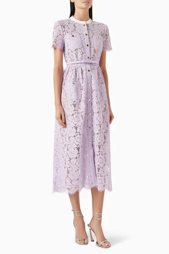 Button-up Midi Dress in Lace