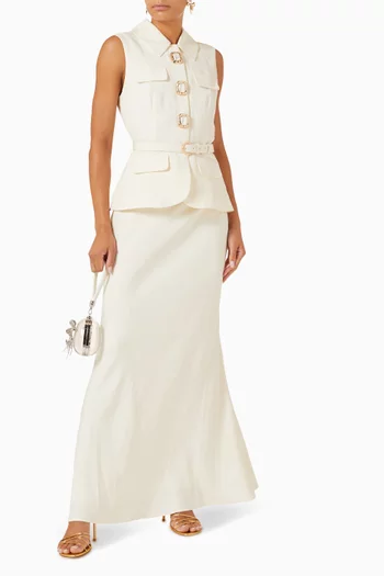 Belted Maxi Dress in Viscose Blend