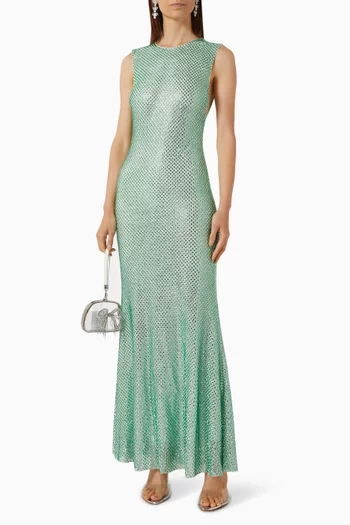 Rhinestone-embellished Dress in Mesh