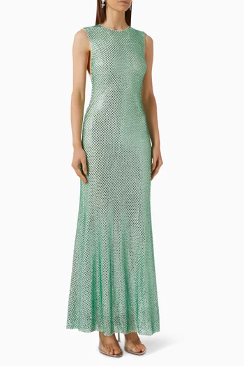 Rhinestone-embellished Dress in Mesh