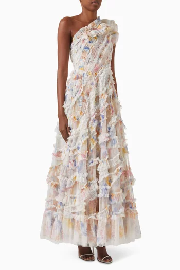 Mariannes Floral Aaliyah One-shoulder Ballerina Dress