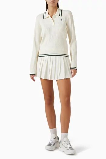 تي شيرت بولو مطرز بشعار SRC‏ نسيج فيسكوز