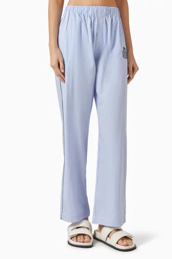 بنطال بيجاما مطرز بشعار NY‏ قطن بوبلين