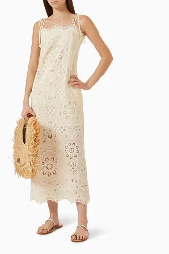 Rhiannon Embroidered Dress in Cotton