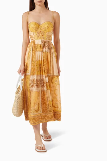 Lucky Corset Midi Dress in Cotton