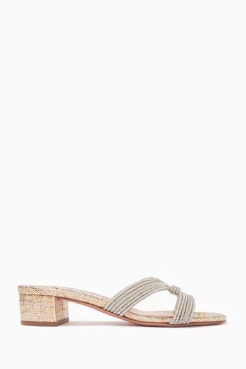 Crystal Muse 35 Sandals in Metallic Canvas