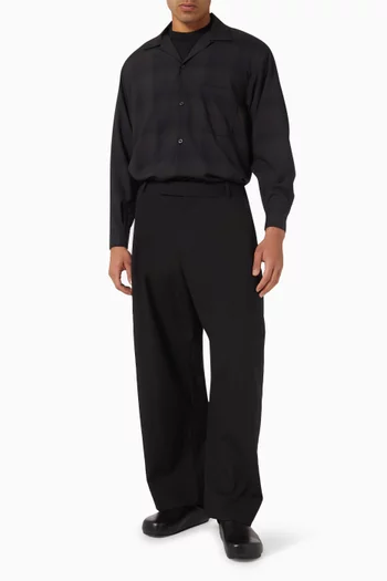 Open Collared Shirt in Wool