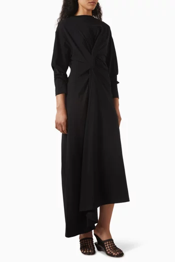 Knotted Midi Dress in Cotton Jersey