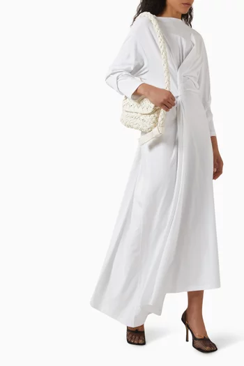 Knotted Midi Dress in Cotton Jersey