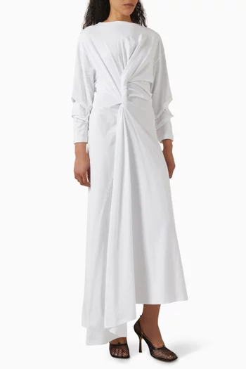 Knotted Midi Dress in Cotton Jersey