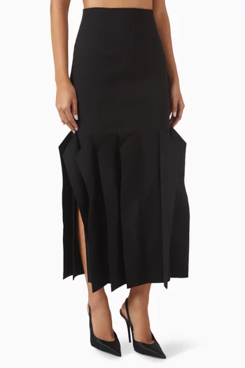 Panel-hem Midi Skirt